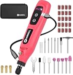 HARDELL Mini Cordless Rotary Tool 3.7V, 5-Speed Rotary Tool Kit with 43 Accessories,Type-C Charging Power for Engraving, Sanding, Polishing, Drilling, Grinding, Small DIY Crafts (Orange-Black)