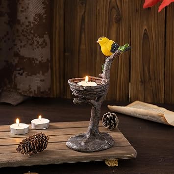Bird Nest Tealight Candle Holder, Resin Candleholder for Home Decor, Dining Table, Living Room, Coffee, Table Centerpiece