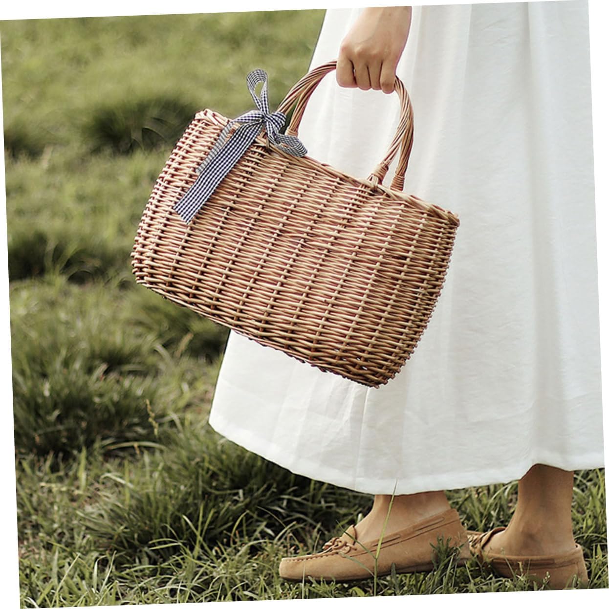 Elegant Rattan Weaving Purse Storage Basket Basket Fruit Holder Eco-friendly Home Decor