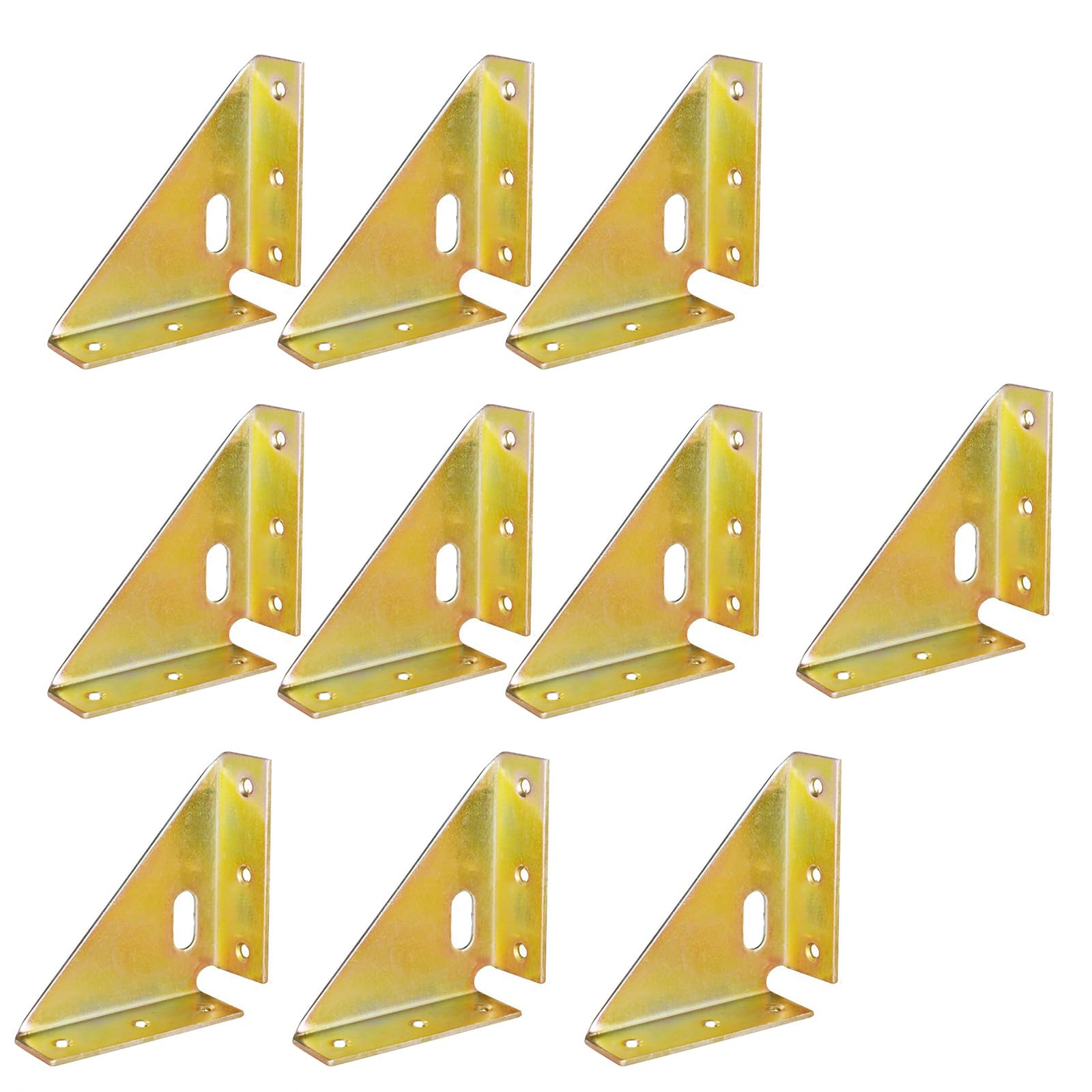10Pieces High Strength Right Angles Brackets for Reinforcing Bookcases and Desks with Sturdy Stainless Steel Materials Triangles Fixed