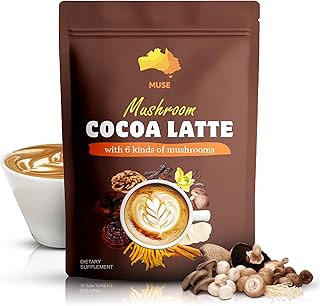 Muse Mushroom Cocoa Latte with 6 Mushroom Blend, Dietary Supplement, 3.53 oz