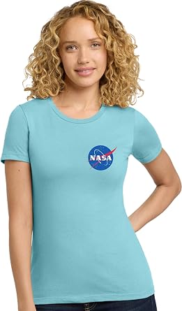 Go All Out NASA Blue Meatball Left Chest Logo Mens Women Deluxe Soft T-Shirt