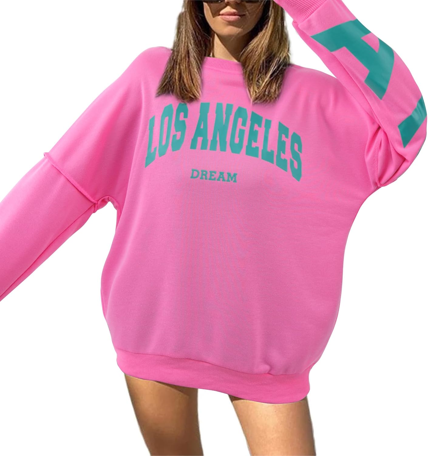 LilyCoco Womens Oversized Sweatshirt Graphic Crewneck Long Sleeve Pullover Sweatshirts