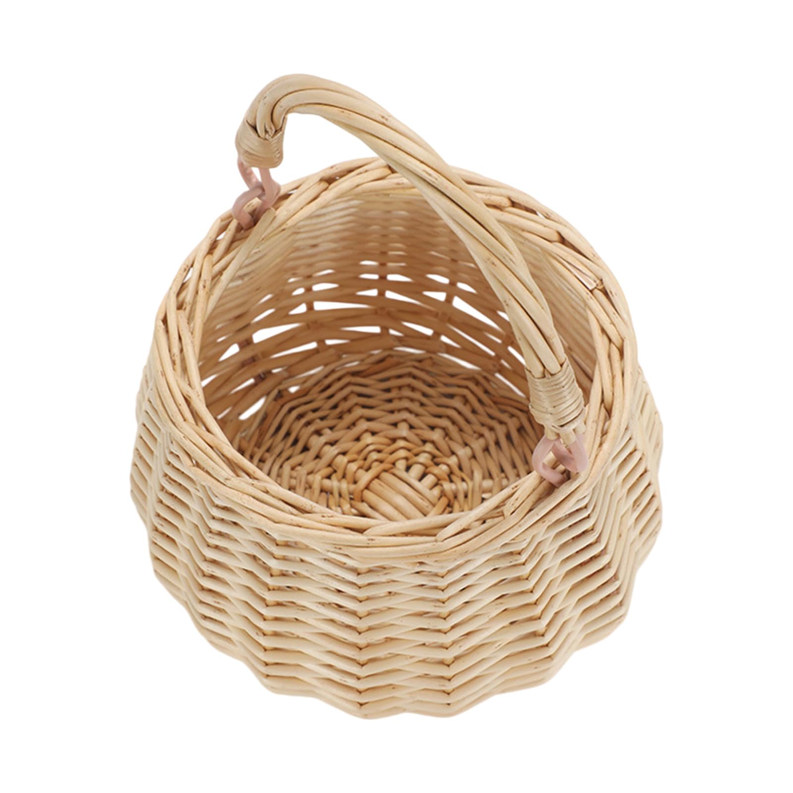 Artistic Wicker Container for Gift Giving and Home Styling Handwoven Flower Girl Basket with Ergonomic Handle Interlaced Basket
