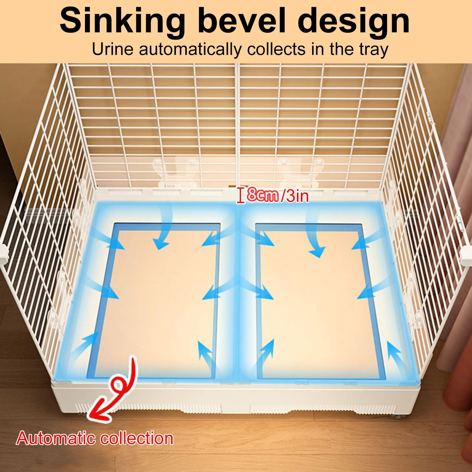 Gabbia per conigli da interni per piccoli animali, box staccabile in metallo giallo per furetti, gattini, cincillà, scoiattoli, accessori per gabbia per animali domestici fai da te