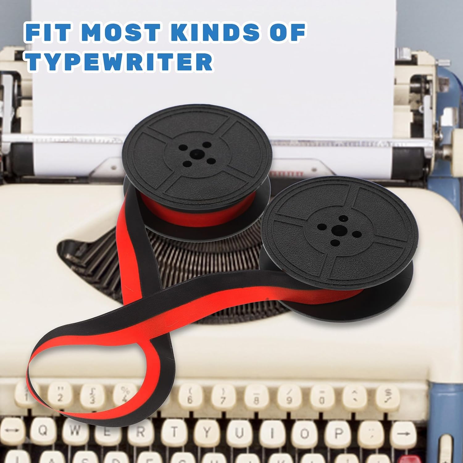 Universal Typewriter Ribbon Replacement Twin Spool Nylon Ink