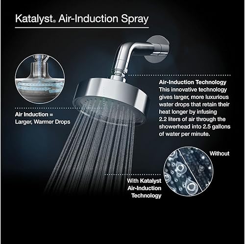 Miniatura 30 de Kohler 965-AK-2MB Purist Cabezal de ducha de una sola función, 2.5 gpm, latón moderno cepillado vibrante Latón cepillado vibrante.,Negro