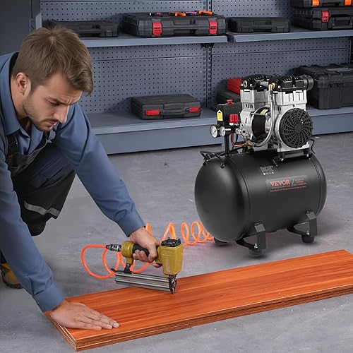 Vista 18 de VEVOR Compresor de aire de 6.3 galones, 2 HP 3.35 CFM@90PSI Compresores de aire con presión máx. 116PSI, tanque de compresor sin aceite