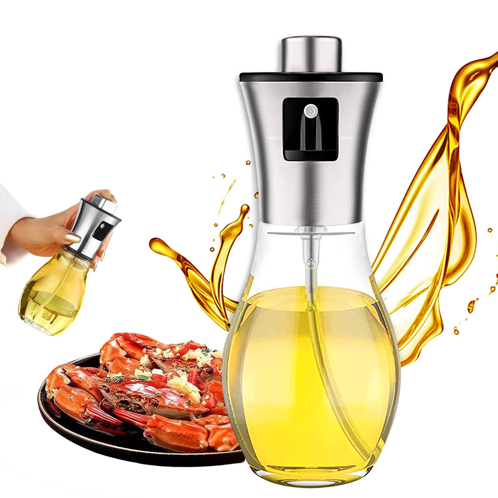 ChioSun Öl Sprayer Flasche, 100ml Essig Sprayer Spender | Dressing Spray Grilling Olivenöl Glasflasche, für Küche Kochen Salat Brot Backen BBQ