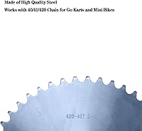 Vista 3 de Gekufa Go Kart Sprocket,48 dientes para cadena 4041420,Piñón para Go Karts y Mini Bicicletas