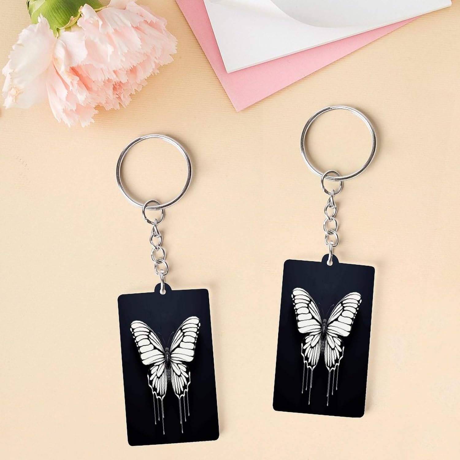 2×1.2 in Acrylic Keychain Cute Acrylic Keyring Animal Pendant image 3