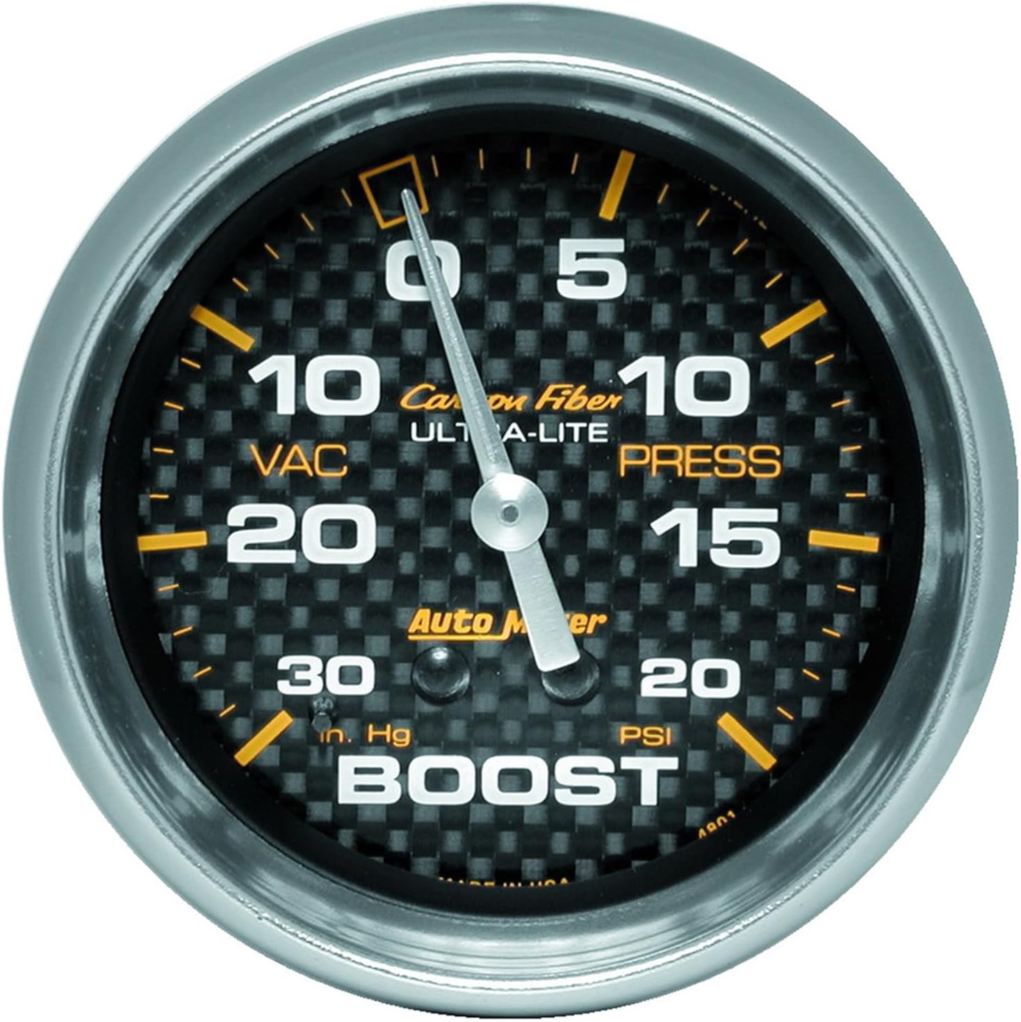 Auto Meter 4801 Carbon Fiber Mechanical Boost/Vacuum Gauge
