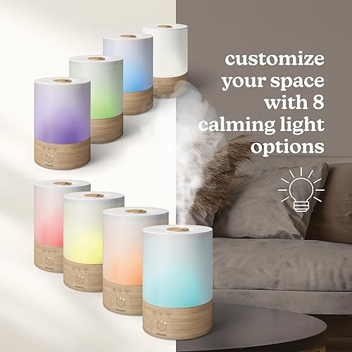 Miniatura 5 de Homedics Humidificador ultrasónico de niebla fría, tanque de llenado superior de 0.66 galones, tiempo de funcionamiento de 24 horas, 3 ajustes de