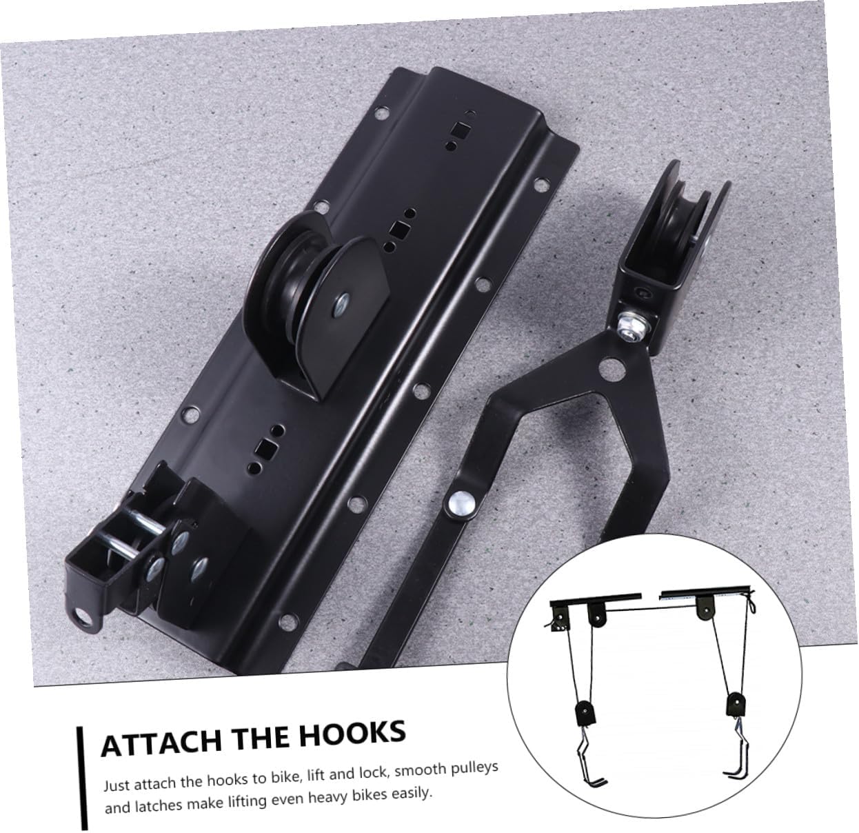 Indoor Bike Hoist Ceiling Storage Rack with Pulley System and Safe Locking Mechanism Wall Mount Bike Holder for Mountain Road and More Heavy Duty Rack for Garage and Home