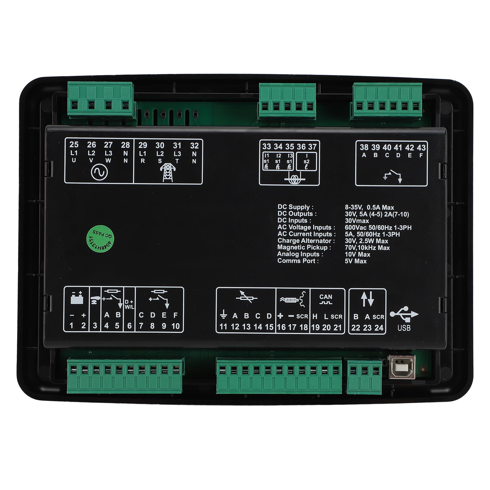 Moduł Sterownika Generatora, Pełne Monitorowanie Prądu Sterującego Od 0 do 480 Omów Panel Modułu Sterującego Silnika Agregatu Prądotwórczego Wyświetlacz LCD Od 8 do 35 V Moduł