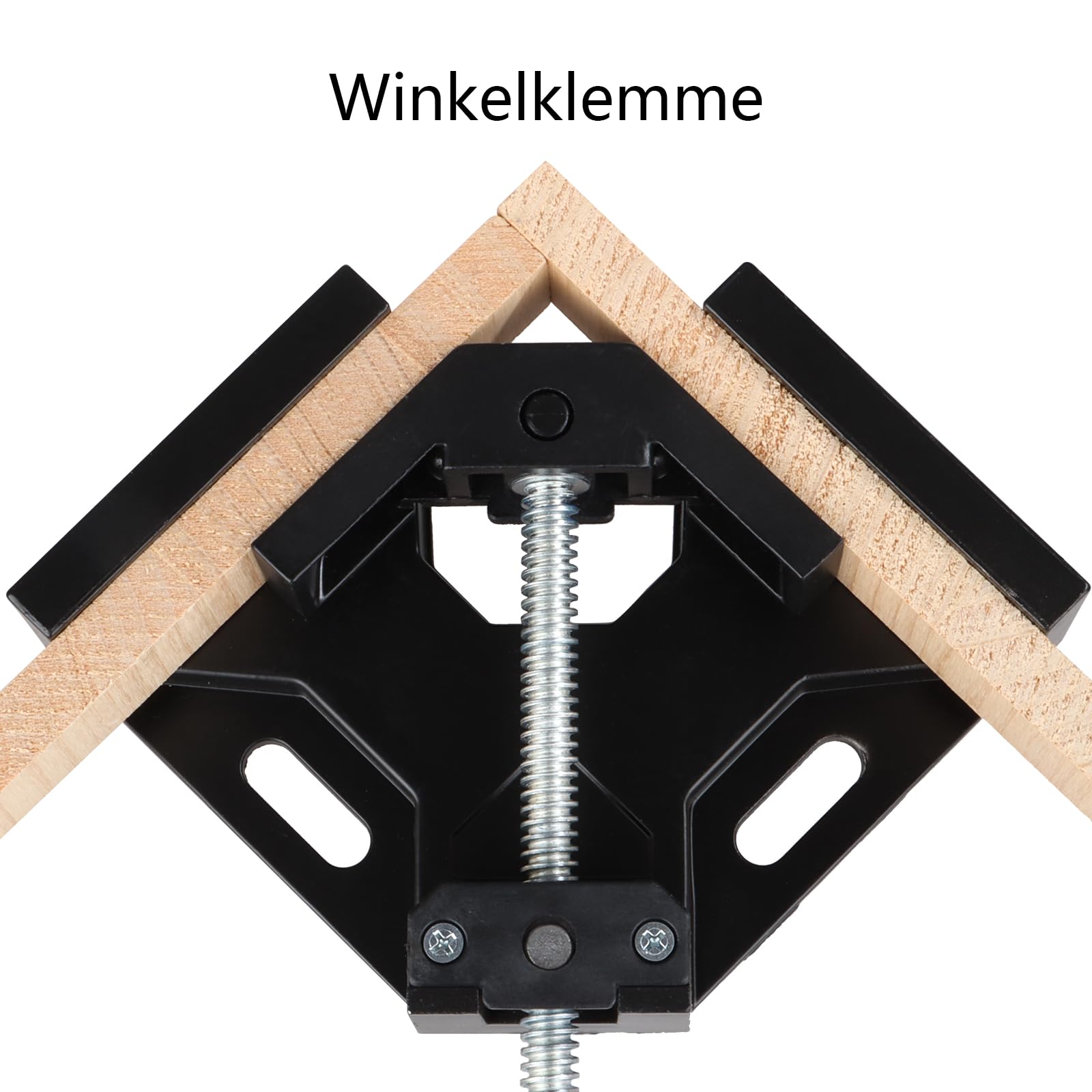 AKOLAFE 2 Piezas Sargentos Carpintero 90° Abrazadera de Ángulo Recto Sargentos de Apriete Roubst Clip de Esquina de Solo Mango con Mandíbula Giratoria Ajustable para Madera, Metal, Artesanía (Negro)