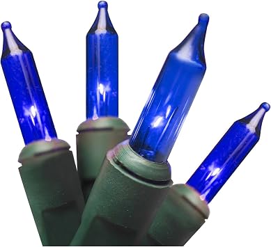 Brite Star 100 Count Professional Series Mini Lights, Green Wire, Blue