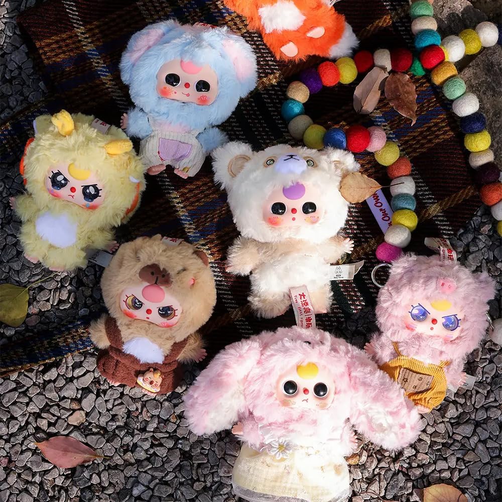 Baby Three Little Cute Series Keychain Blind Box 1Pcs (1 of 13 Possible Styles) Baby Three De-lovely Series Cute Lucky Bag Collectible Key Ring Birthday Gifts
