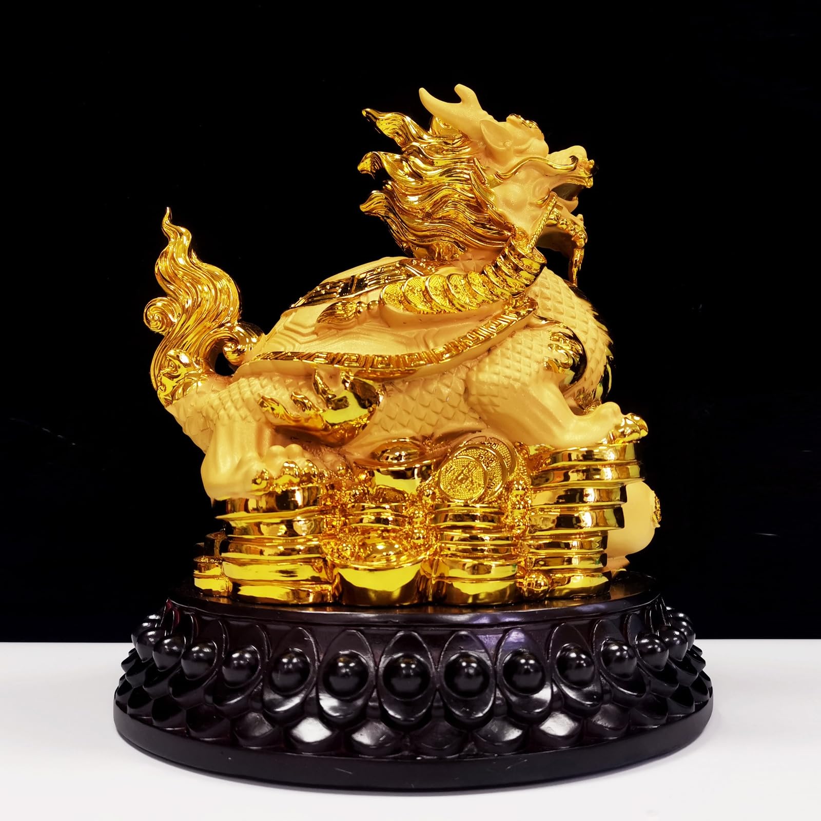 【開運・招福】中国骨董 陶器置物 唐子 桃 金貨 龍 亀 鶴 吉祥縁起物 金龍亀 中国の亀 開運・招福 中国骨董 陶器置物 唐子 桃 金貨 龍 亀 鶴