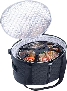 Insulated Slow Cooker Carrying Case - 43x28x6cm Reusable Lining With Capacity, Cooking Bag With Lid, Fastening Buckle | Travel Camping Outdoor Travel Picnic Parties Slow Cooker Transport