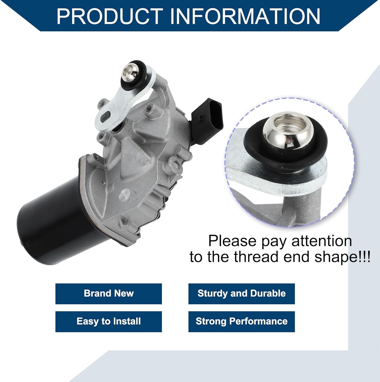 No.61617161711 Front Windshield Wiper Motor for BMW 328i 328xi 335D 335i 335is 335xi M3 for BMW 3 Series E90 E91 E92 / 4 Pin Wiper Motor Replacement