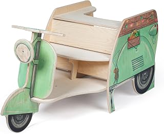 Erzi 10072 Streetfood Scooter in Legno – Chiosco Gioco 2 in 1 con Scooter Retro |...