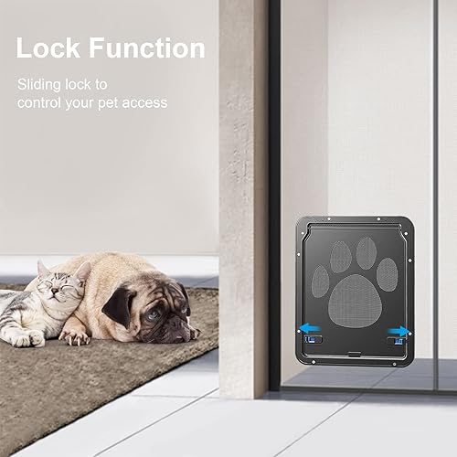 Miniatura 6 de Ownpets Puerta mosquitera para mascotas, puerta interior de 8 x 10 x 0.4 pulgadas, pantalla magnética con cerradura automática para puerta negra