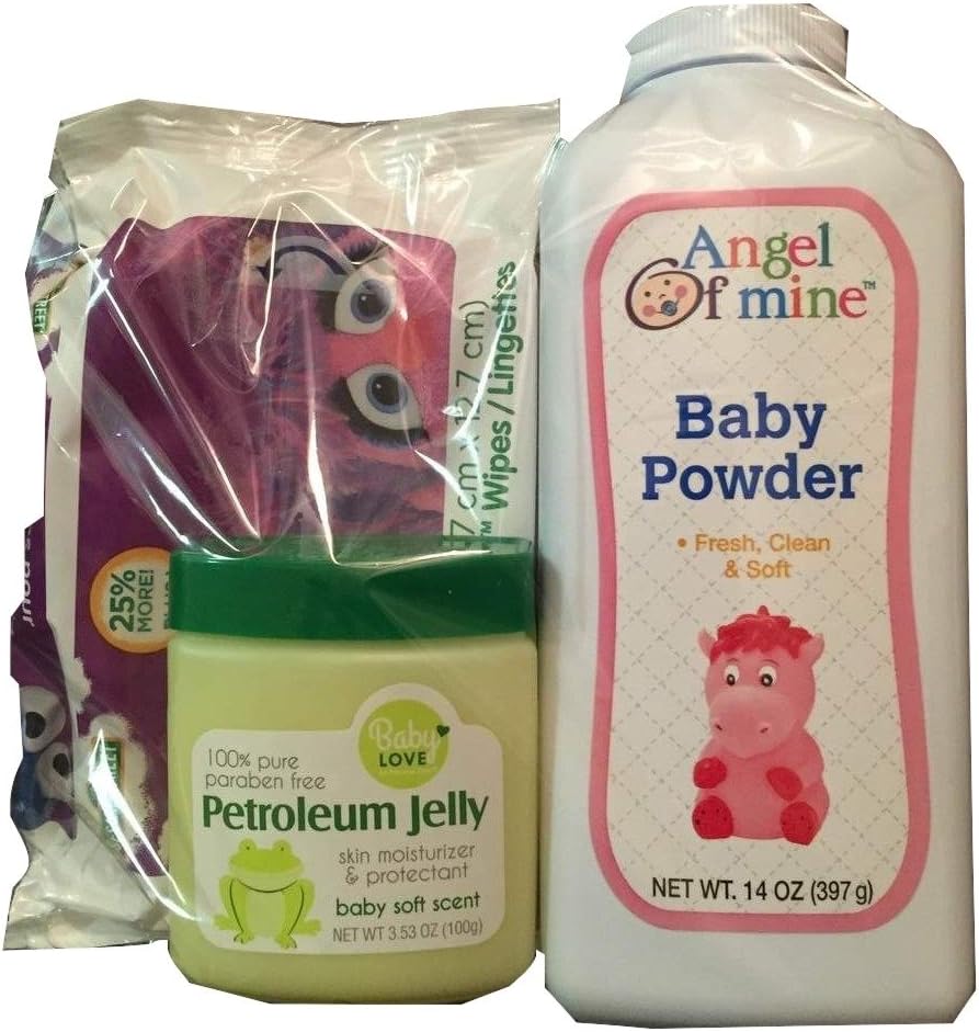 Babys Butt Combo Pack (With Petroleum Jelly, Baby Wipes and Baby Powder)