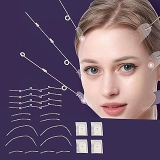Face Lift Tape Invisible, 80pcs Face Lift Tape with 16 Lifting Ropes, Instant Facelift Tape for Double Chin Wrinkles Lifting Saggy Skin, Face Lifter Tape for Makeup Wrinkles