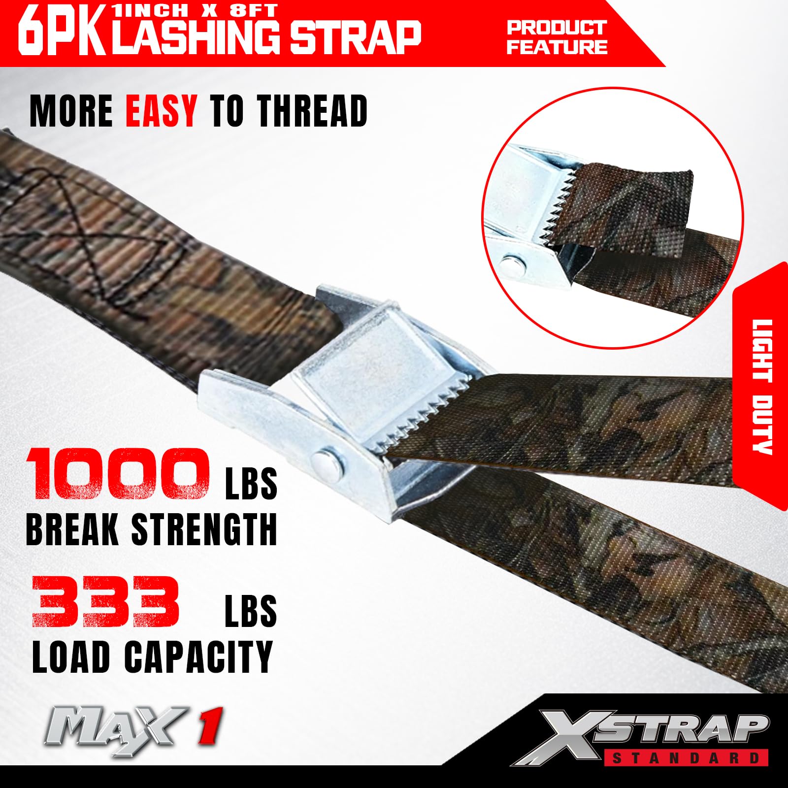 XSTRAP Lashing Straps - 8ft, 6 Pack -5