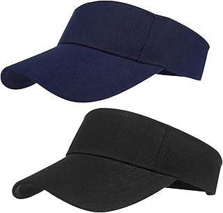 Partideal Sun Visor Cap,2Packs Women Ponytail Baseball Cap for Women and Ladies,Long Peak Thicker Sweatband Adjustable Hat for Golf Cycling Fishing Tennis Running Jogging Visor Hats for Men