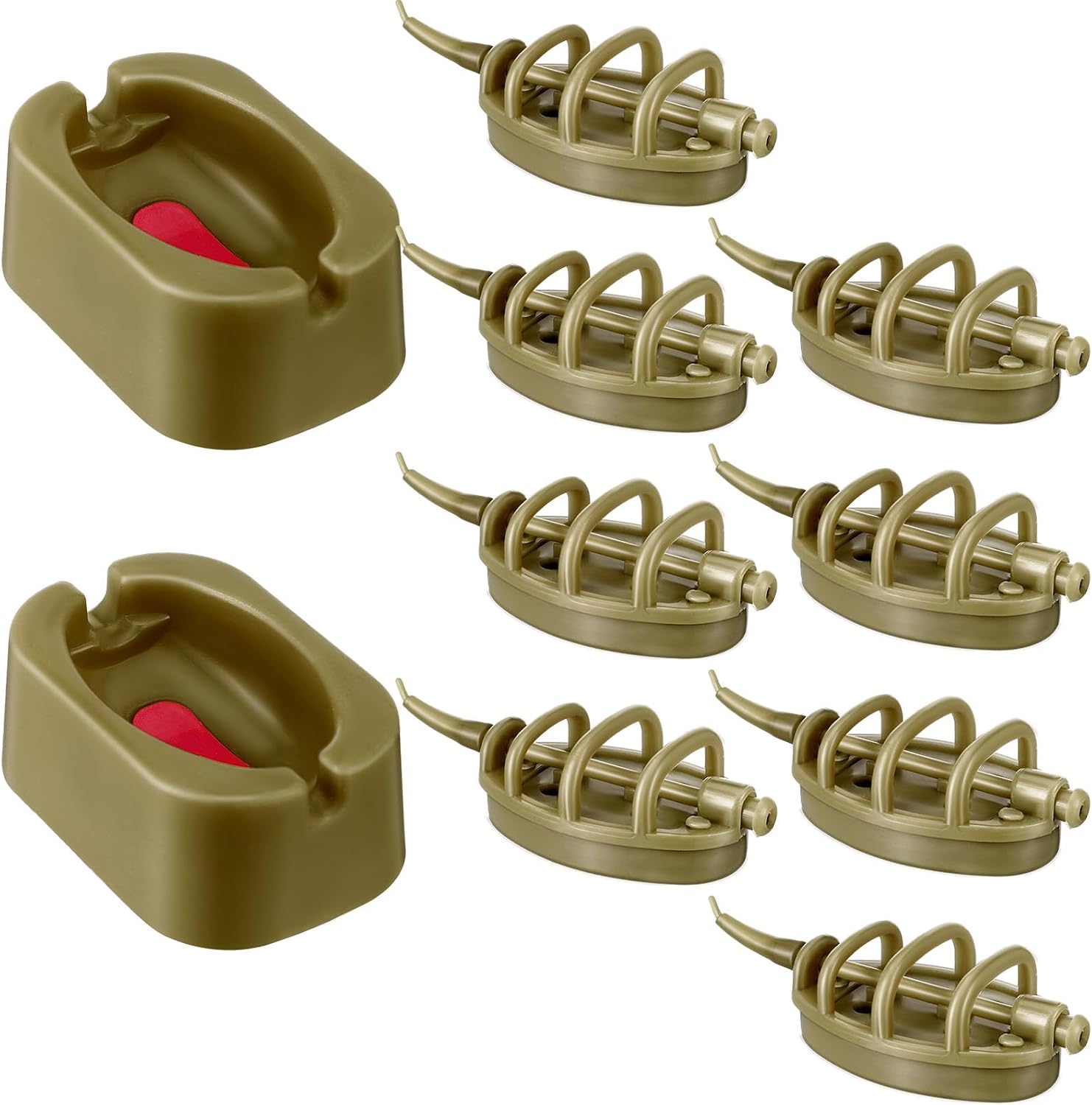 Blueweenly Carp Fishing Method Feeder Set Inline Method Feeders with Quick Release Mould Holder Carp Feeder Accessories Tackle Equipment