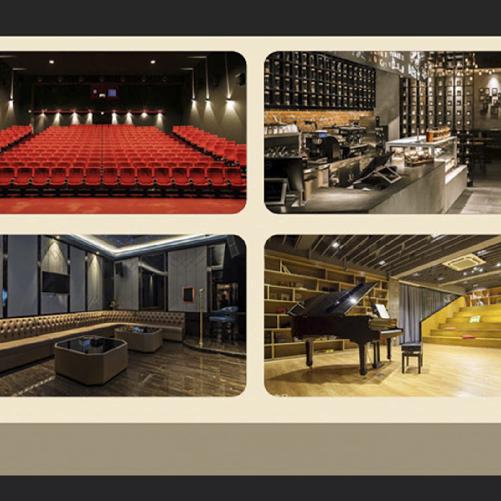 NEECS Cotone fonoassorbente ignifugo, Piastrelle in Schiuma da Studio ad Alta densità, Schiuma fonoassorbente con cancellazione del Rumore per Sala Cinema Sala Pianoforte (Grigio 30 * 30