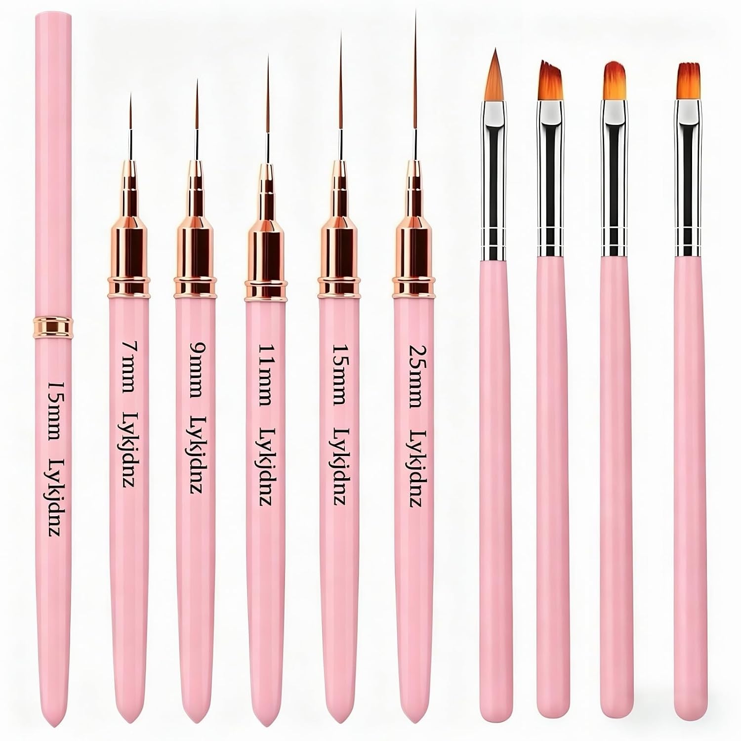 Nail Art Brushes Set - Professional Liner & Clean Up Brushes