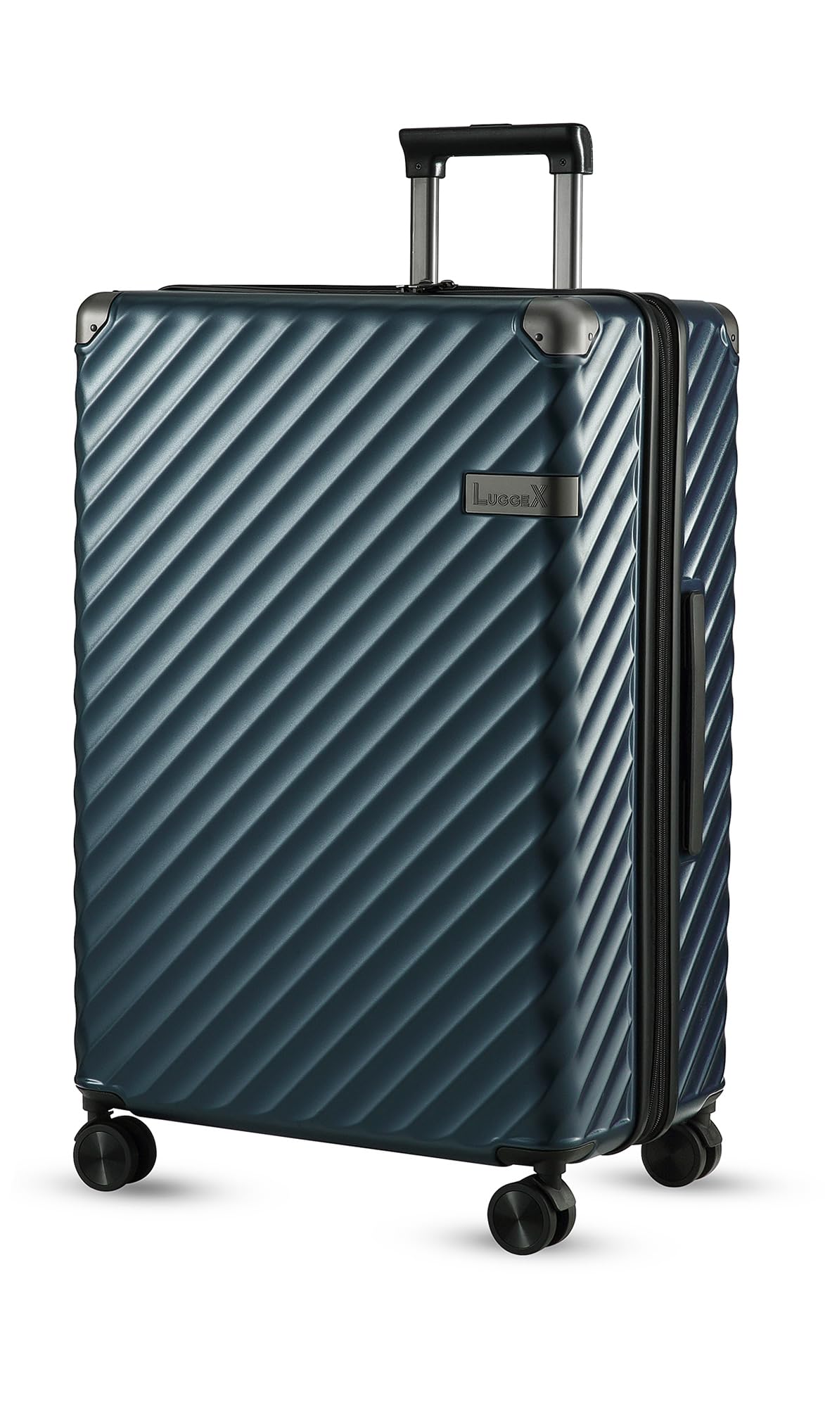 LUGGEX 28 Inch Luggage with Spinner Wheels - 100% Polycarbonate Hardside Expandable Large Suitcase Checked (Navy Blue, 28 Inch)