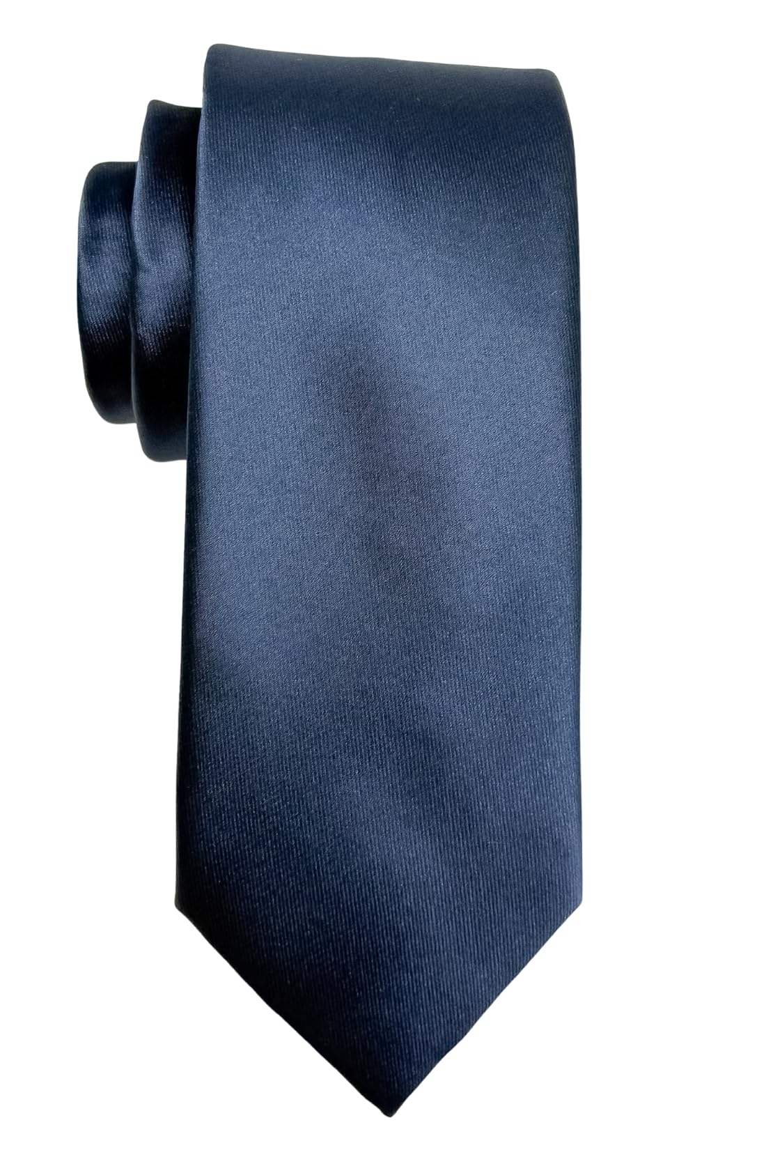 the tie hub Solid Navy Blue Microfiber Necktie for Men-picture-21