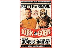 Star Trek Captain Kirk vs The Reptilian Gorn Art Print Poster Battle of Brawn