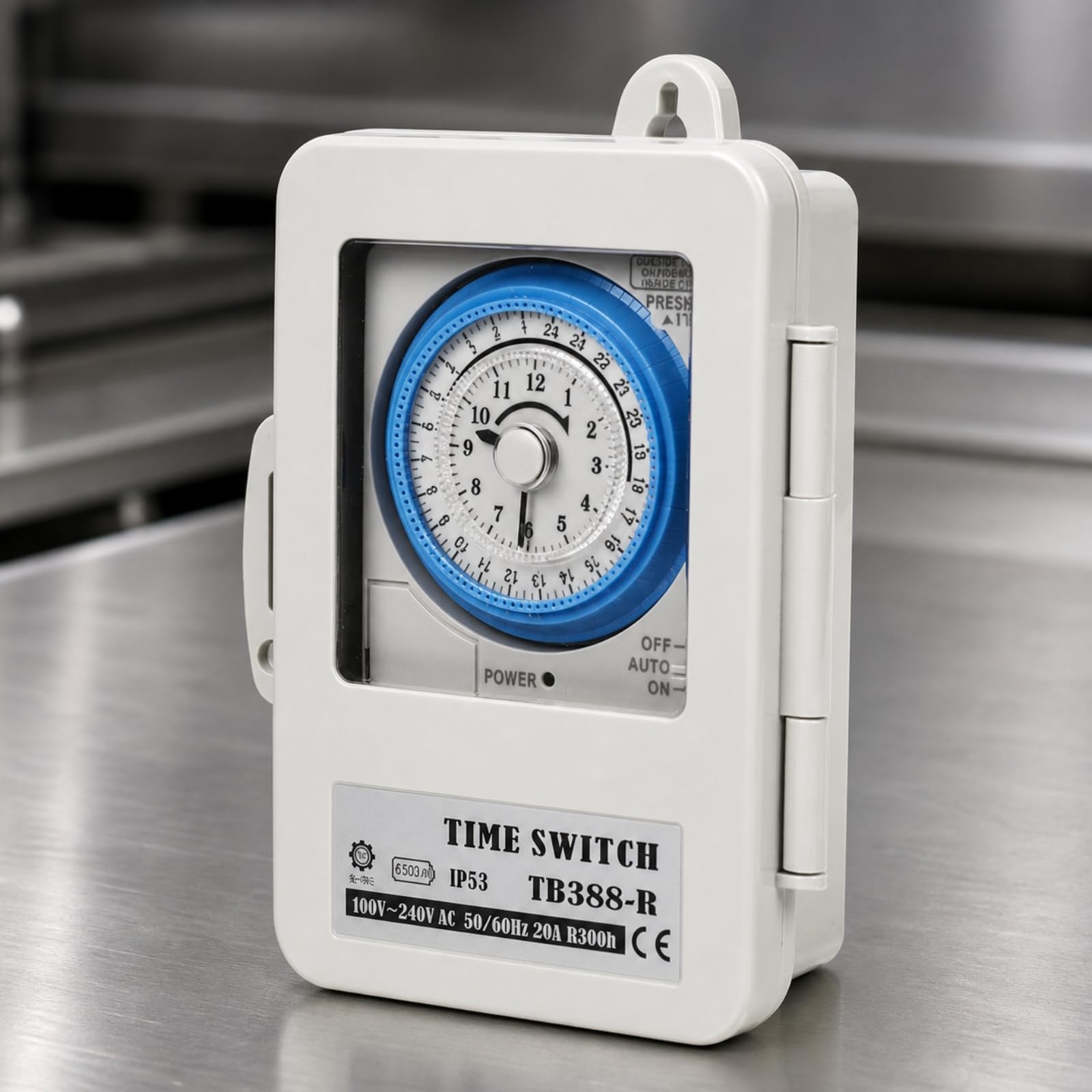 Temporizador Mecánico 24 Horas IP53 Temporizador Mecánico Compacto Programador Horario con Batería Interna para Electricistas