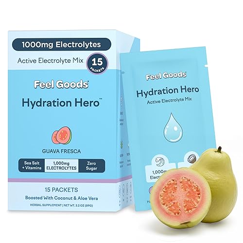 Feel Goods Hydration Hero, Sugar-Free Electrolyte Powder Packets for Daily