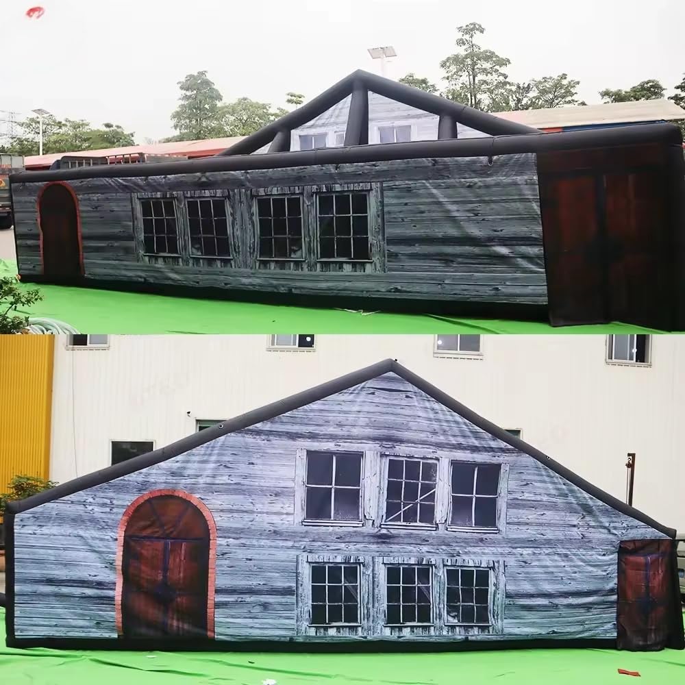 Großes 10 x 5 m Outdoor-Aktivitäts-Labyrinth-Spukhaus-Design für Halloween (10 x 5 m mit abnehmbarem Dach und Gebläse)