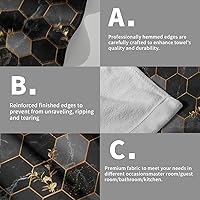 Vista 5 de Giwawa Juego de 2 toallas de mano de mármol negro con hojas modernas, suaves, toalla decorativa fina para la punta de los dedos para baño, gimnasio