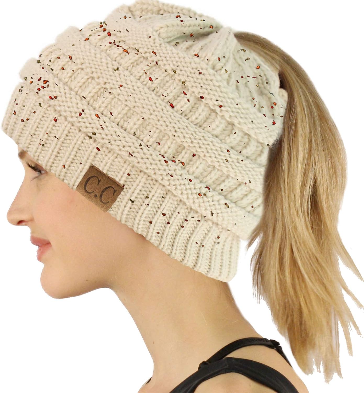 C.C Hatsandscarf CC Exclusives Solid Color Beanie Tail Hat
