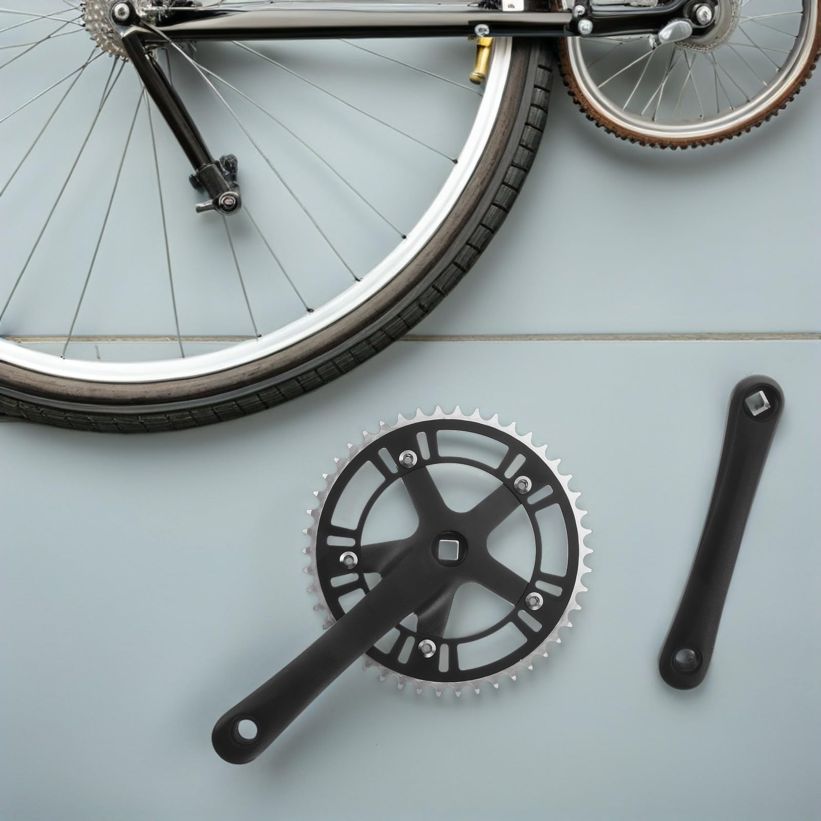 Homoyoyo Platos y Bielas de Bicicleta 46t 170mm en Aleación Negro