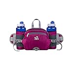 WATERFLY Fanny Pack Waist Bag: Fannie Pack 2 Water Bottle Holders Lumbar Belt Hiking Walking Running Jogging Camping Large Woman Man (Bottle Not Included)