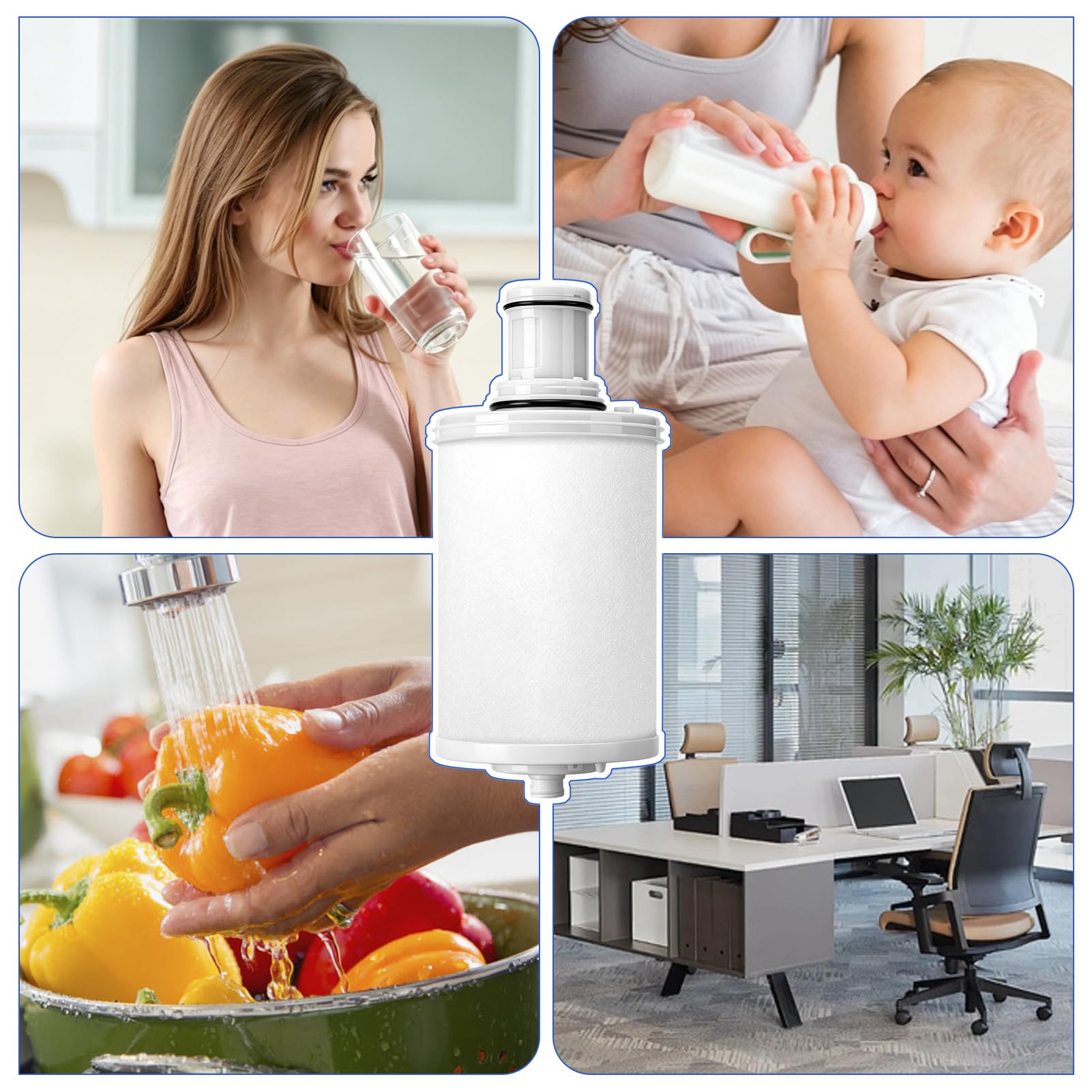 Cartuccia filtro dell'acqua, cartucce di ricambio compatibili con eSpring System 100186, filtrazione a carbone attivo, filtrazione 0,2 μm