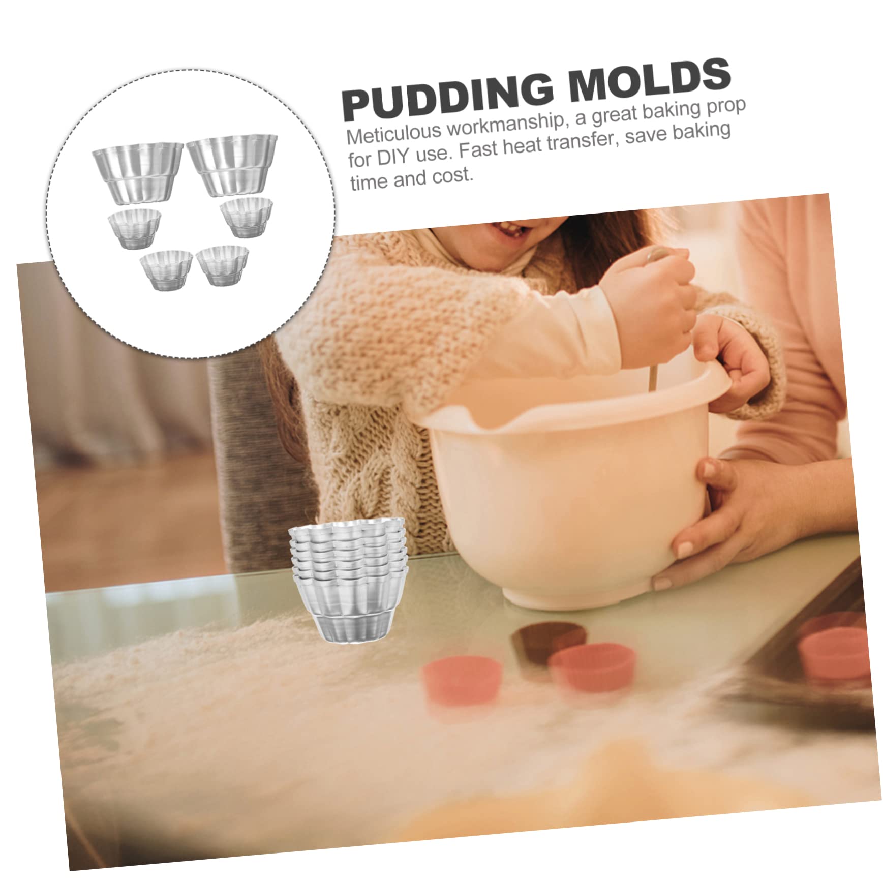 Alipis 18pièces Moule à Pudding Aluminium Pour Muffins Et à Haute Température Pour Desserts Et Réunions Familiales