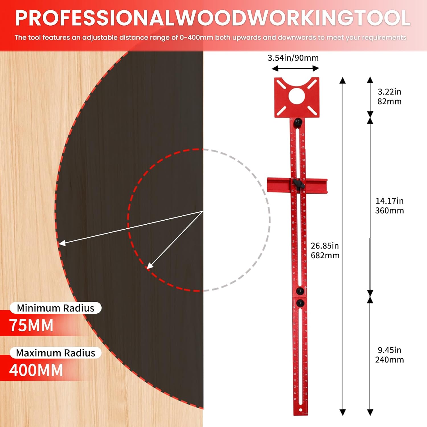 4 in 1 Router Milling Groove Bracket,Aluminum Alloy Router Circle Cutting Jig,Router Guide for Cutting Circles,Multifunctional Adjustable Router Jig Tool for Woodworking