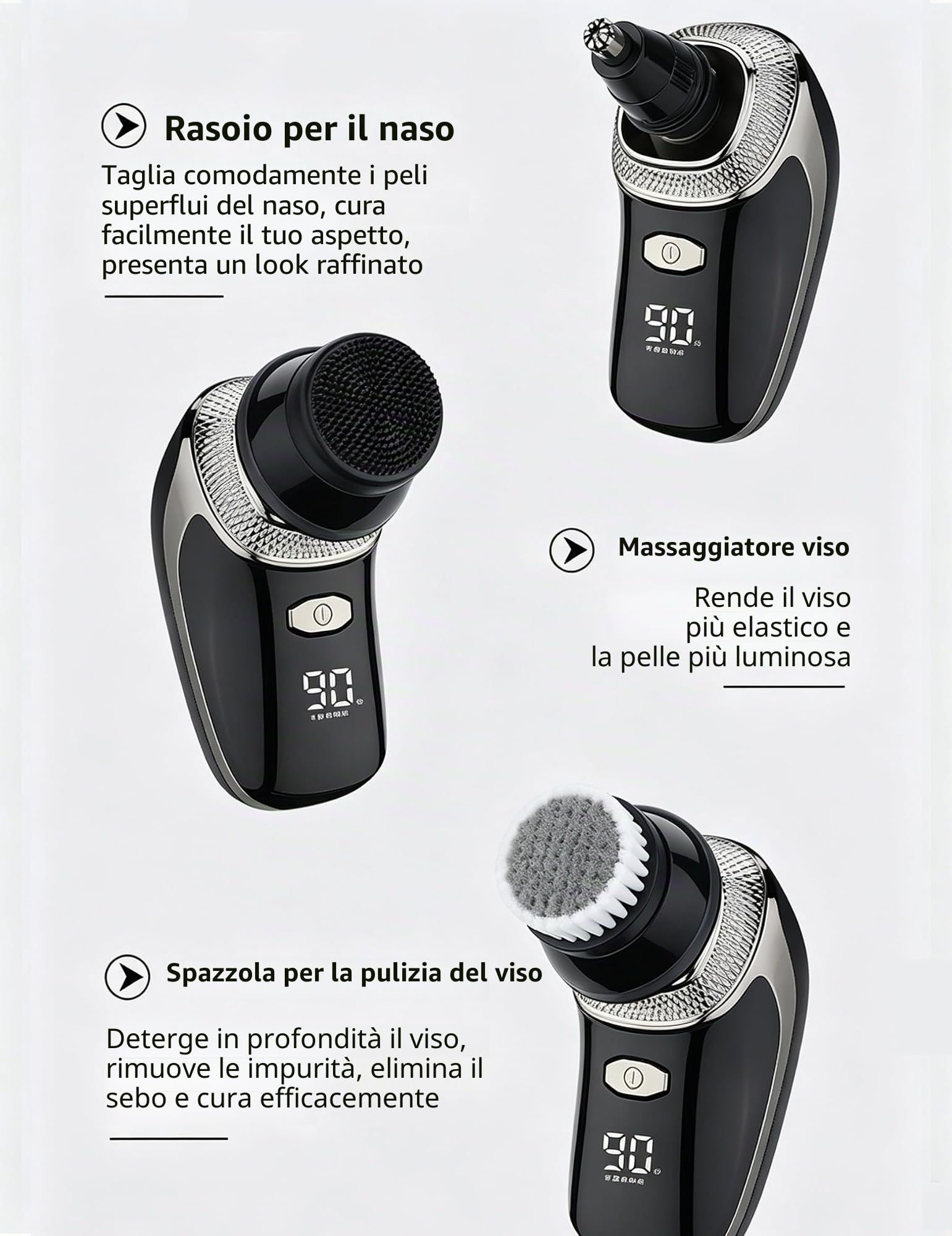 Bennii Rasoio Corpo, Bennii Butt Shaver Pro Corpo, Ricarica Impermeabile a 360°, Con Rifinitore per Peli Del Naso, Benniirasoio Intimo Testa Ecorpo, Portatile E Adatto per Viaggi Piacere