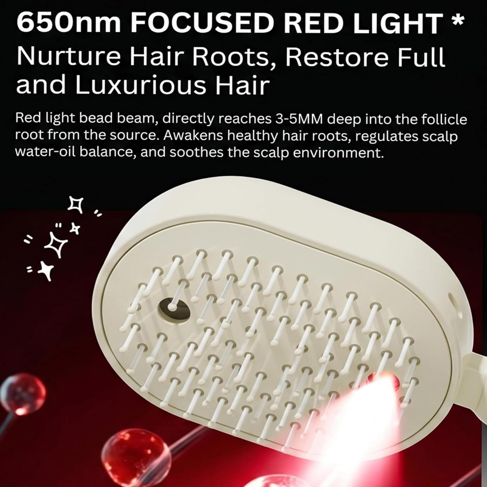 Electric Spray Air Cushion Massage Comb,3-in-1 Self Cleaning Cordless Anti-Static Detangling Comb Air Cushion Massage,for Wet Dry Hair and Home Spa Treatment (C)