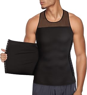 Mens Compression Shirt Slimming Body Shaper Undershirt Tummy Control Vest Workout Tank Top for Abdomen